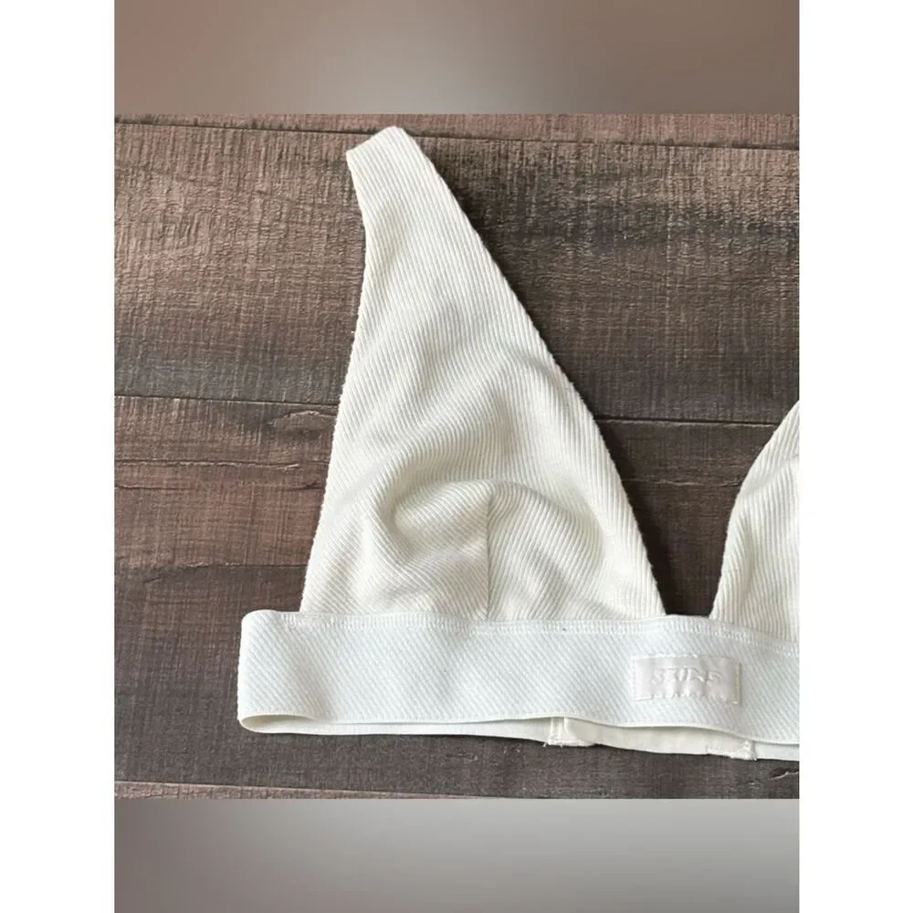Skims Cotton Rib Plunge Bralette